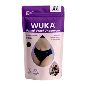 WUKA Bikini Brief Period Pants Medium Flow, Black L