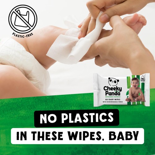Cheeky Panda Bamboo Baby Wipes, 12 x 60 Wipes