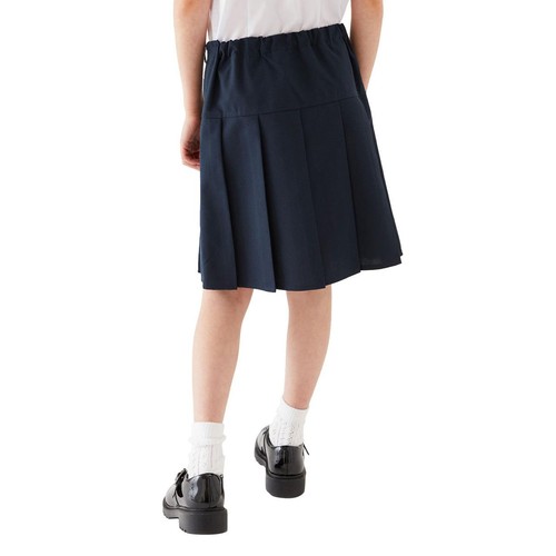 M&S Girls Crease Resistant School Skirts, 11-12 Years, Navy