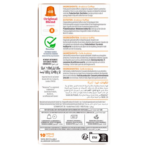 Dunkin Original Blend Nespresso Compatible Coffee Pods