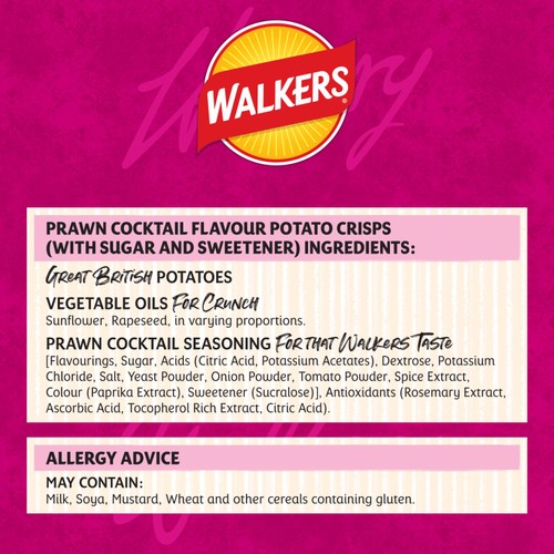 Walkers Prawn Cocktail Multipack Crisps 6 x 25g