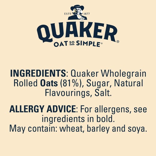 Quaker Oat So Simple Big Bowl Golden Syrup Porridge Sachets Cereal
