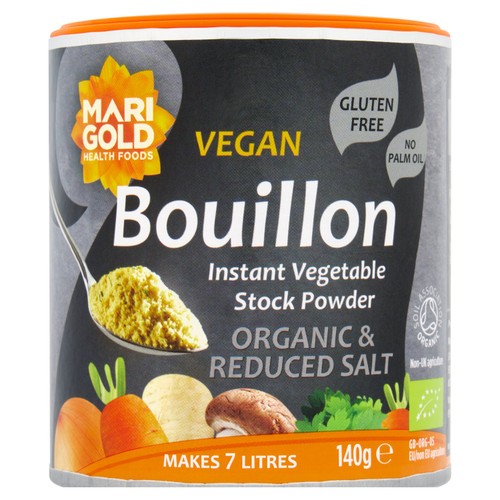Marigold Health Foods Organic Vegan Bouillon Powder Reduced Salt