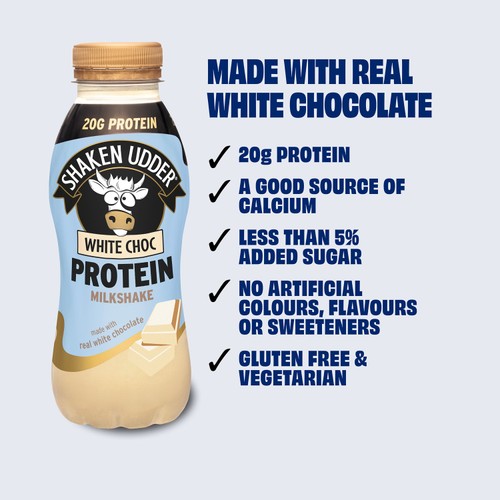 Shaken Udder White Chocolate Flavoured Protein Milkshake