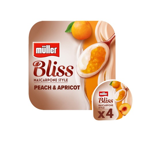 Muller Bliss Mascarpone Style Peach & Apricot Yogurts