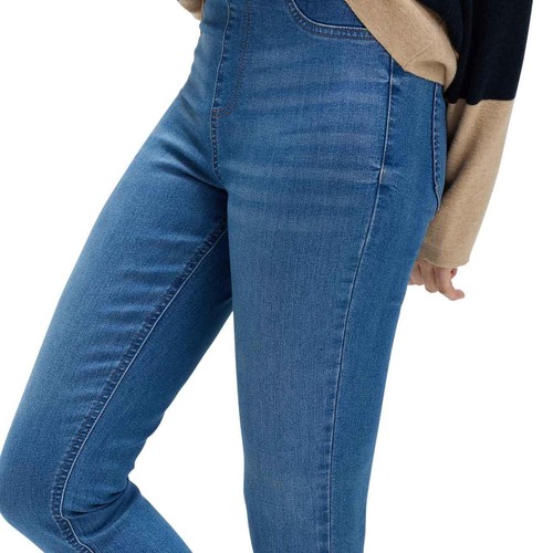 M&S Womens Pull on High Waisted Jegging, Size 14, Extra Short, Indigo