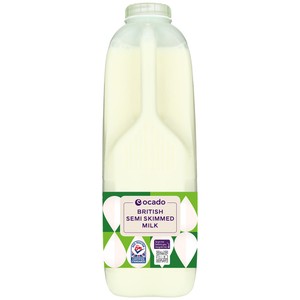 Ocado Organic British Semi Skimmed Milk 2 Pints