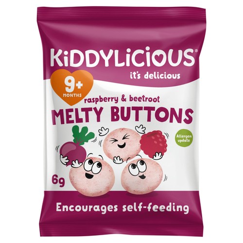 Kiddylicious Raspberry & Beetroot Melty Buttons 9+ Months