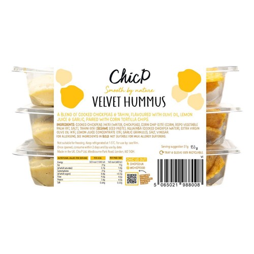 ChicP Velvet Hummus Snack Pack Trio