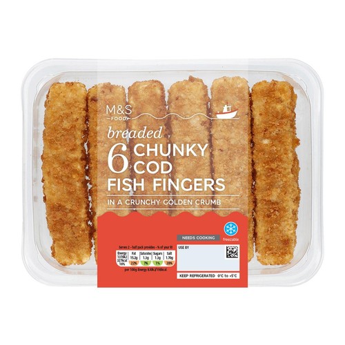 M&S 6 Breaded Chunky Cod Fish Fingers