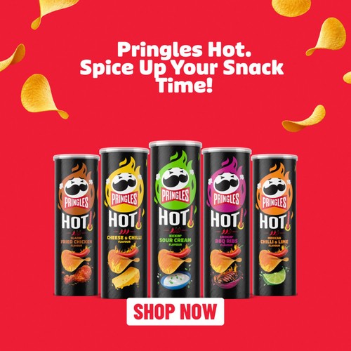 Pringles Hot Smoky BBQ Ribs Sharing Crisps