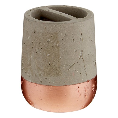 Premier Housewares Toothbrush Holder, Neptune, Copper and Concrete