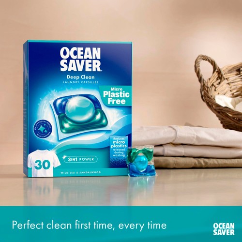OceanSaver Plastic Free 30 Deep Clean Pods Washing Capsules Wild Sea