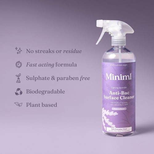 Miniml Anti-Bacterial Surface Cleaner Spray - French Lavender