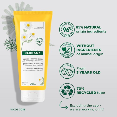 Klorane Brightening Conditioner with Camomile for Blonde Hair
