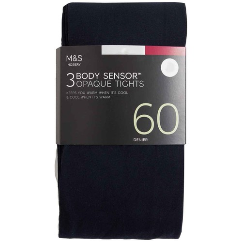 M&S Womens 60 Denier Body Sensor Tights, M, Navy