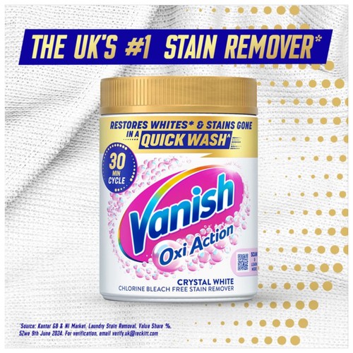Vanish Oxi Action Fabric Stain Remover Powder Whites