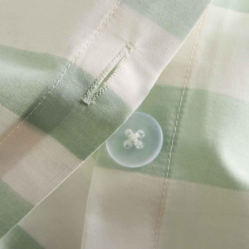 M&S Pure Cotton Bow Striped Bedding Set, King Size (5 ft), Green Mix