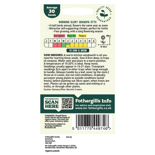 Mr Fothergills Seeds - Oh Sow Simple Morning Glory Purple