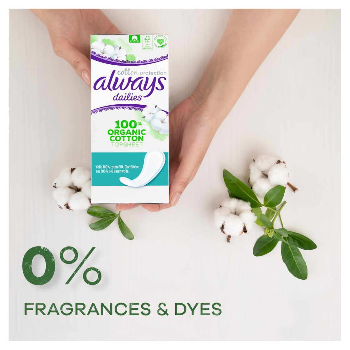 Always Dailies Organic Cotton Protection Normal Panty Liners Ocado