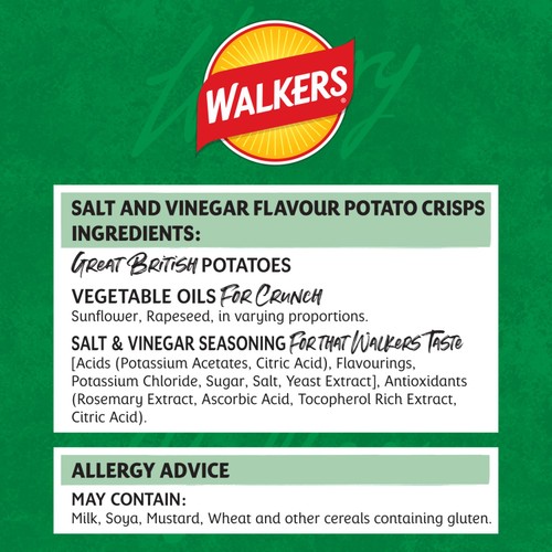Walkers Salt & Vinegar Sharing Bag Crisps