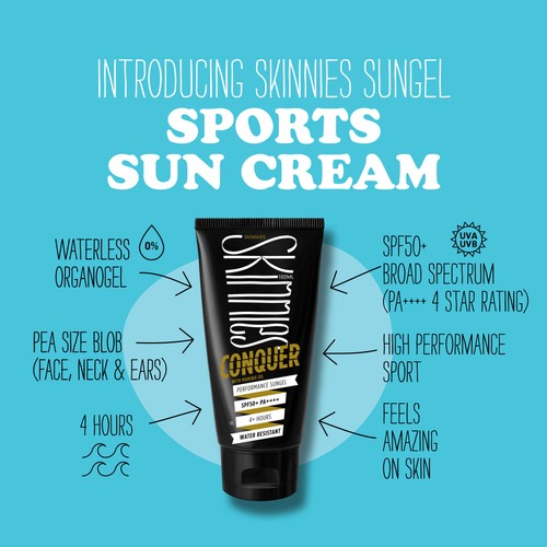 Skinnies SPF 50+ Sunscreen Sungel Conquer, Vegan