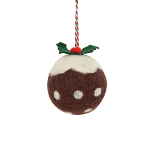 Wool Christmas Pudding Bauble