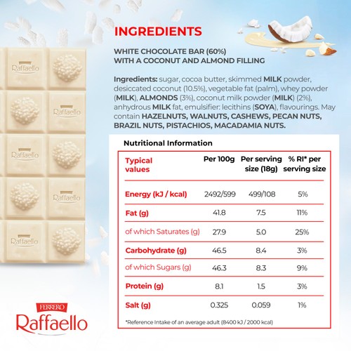 Ferrero Raffaello White Chocolate and Coconut Bar