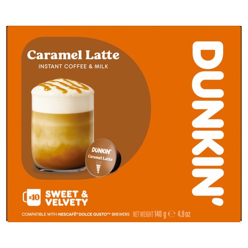 Dunkin Caramel Latte Dolce Gusto Compatible Coffee Pods