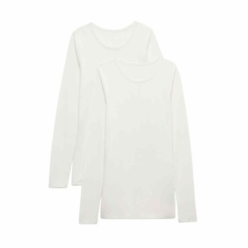 M&S Thermal Pointelle Long Sleeve Crew Neck 'S White