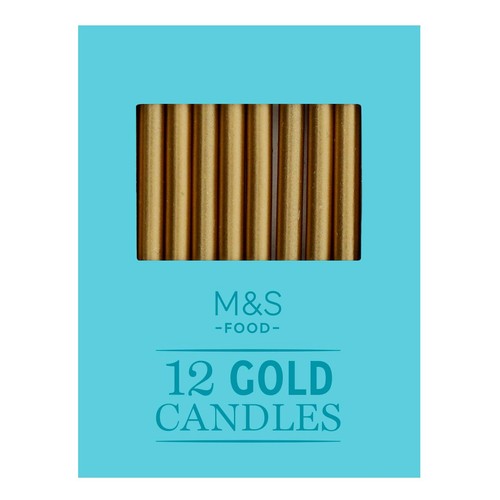 M&S Gold Birthday Candles