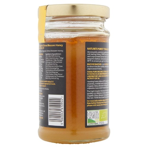 TIANA Organic Citrus Blossom Raw Active Honey