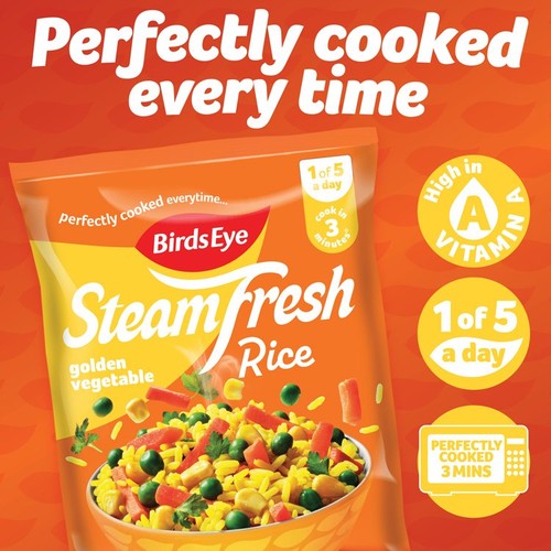 Birds Eye Steamfresh 2 Golden Vegetable Rice Steam Bags
