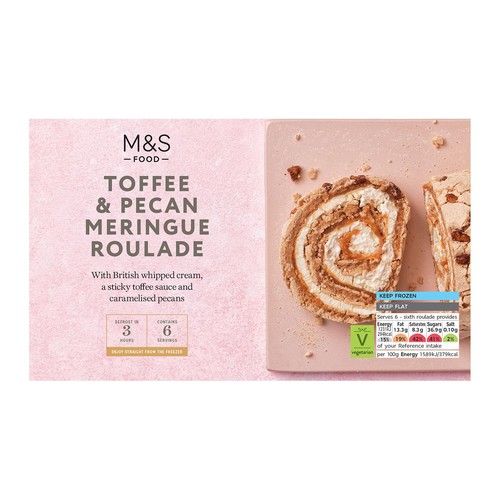M&S Toffee & Pecan Meringue Roulade Frozen