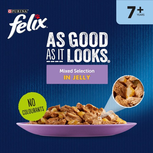 Felix As Good As it Looks Senior 7+ Mixed in Jelly Wet Cat Food 