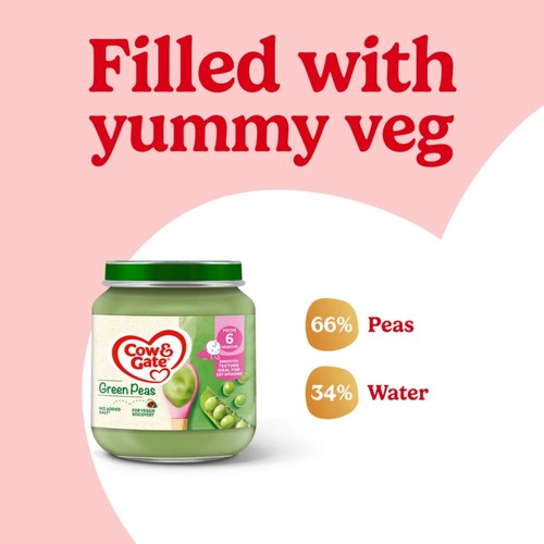 Cow & Gate Peas Baby Food Snack Jar 6+ Months