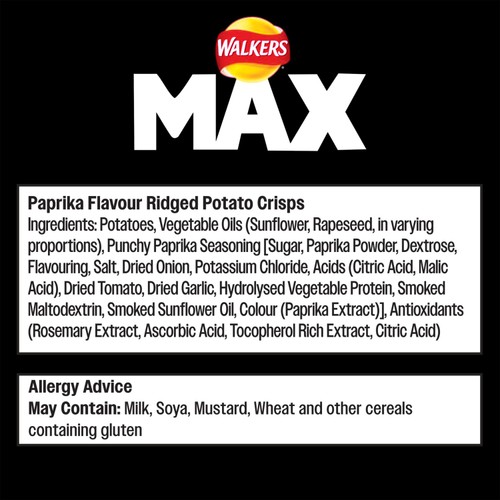 Walkers Max Punchy Paprika Sharing Bag Crisps