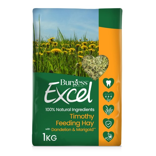 Burgess Excel Feeding Hay With Dandelion and Marigold