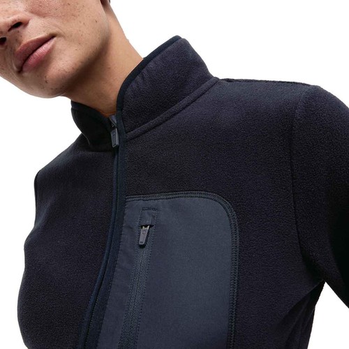 M&S Womens Goodmove Thermal Zip Up Funnel Neck Fleece, 10, Navy