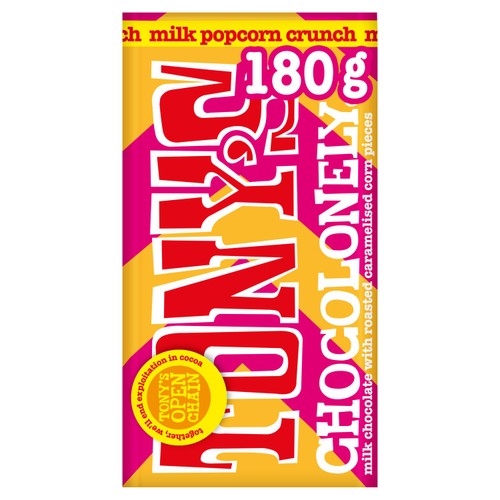 Tony's Chocolonely Milk Chocolate Sweet and Salty Popcorn Bar