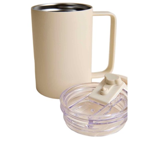 M&S Travel Mug with Handle 350ml, Antique Cream