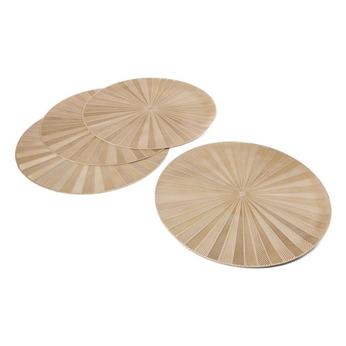 Mikasa PU Round Placemats, Gold, 38cm