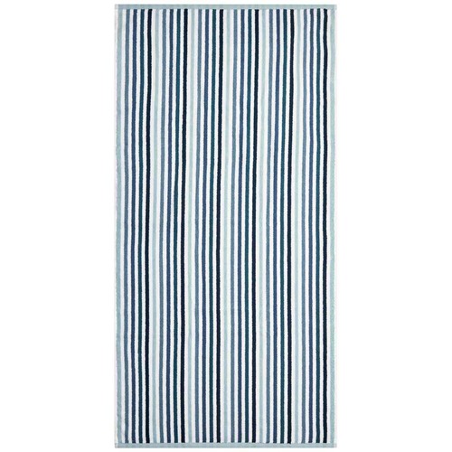 M&S Pure Cotton Striped Towel, Hand Towel, Blue