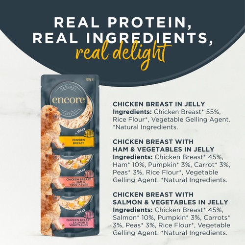 Encore Natural Wet Dog Food Multipack Chicken Selection Pouches in Jelly