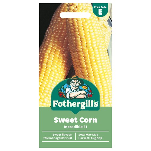 Mr Fothergills Seeds Sweet Corn Incredible F1