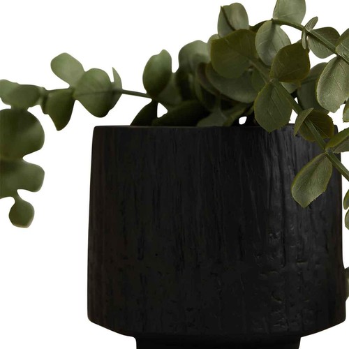 M&S Moss & Sweetpea Artificial Trailing Baby Plant in Ceramic Pot, Black