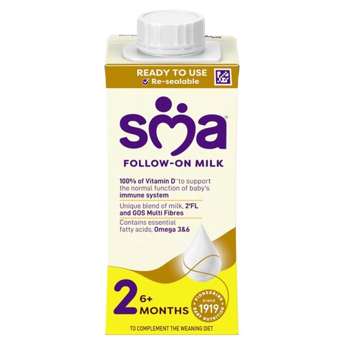 SMA 2 Follow-on Baby Milk Ready Made Liquid Formula 6 Months+ 200ml