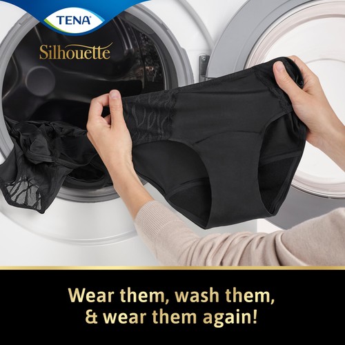 TENA Lady Silhouette Washable Incontinence Underwear Black Size S