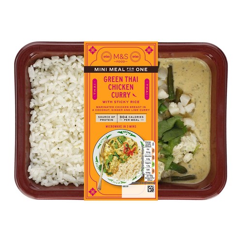 M&S Green Thai Chicken Curry with Sticky Rice Mini Meal