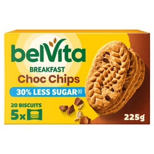 Belvita Breakfast Cocoa Chocolate Chip Cereal Biscuit Snack Bars Pack 5 x 45g